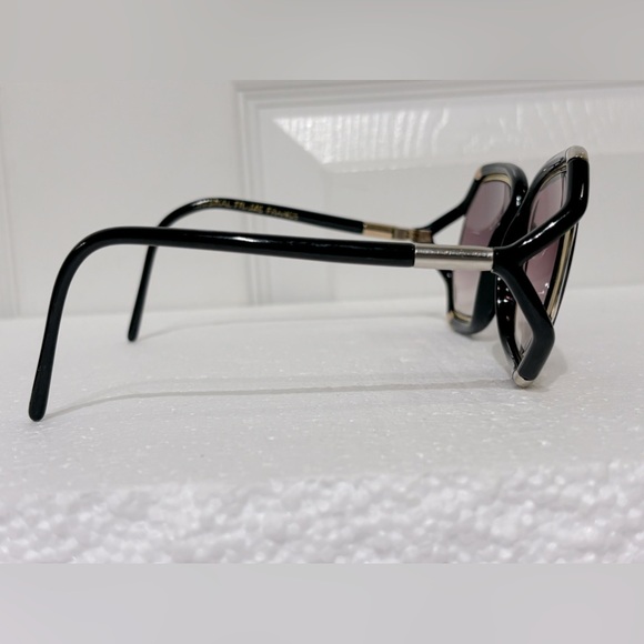 Vintage Ted Lapidus / Brigette Bardot style/ Black with gold rim oversize frame - Picture 13 of 13
